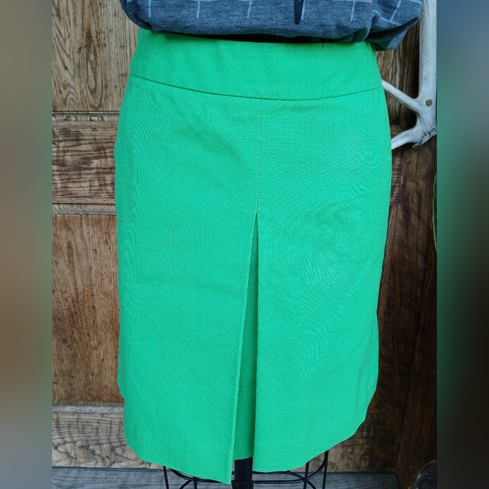 Banana REPUBLIC Green Women's PREPPY TAILORED MIDI Skirt 0 PETITE